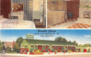 Lusk Wyoming Smiths Court Multiview Linen Antique Postcard K18722