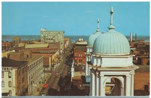 PADUCAH KENTUCKY DOWNTOWN VIEW BROADWAY TO OHIO RIVER VINTAGE POSTCARD