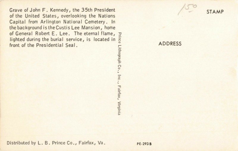 Postcard President John F Kennedy Grave Arlington Virginia