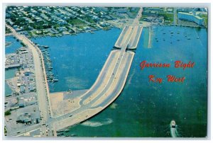 c1960 Aerial View Garrison Bight Home Bridge Charter Key West Florida Postcard