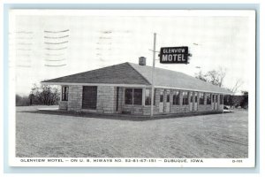 1951 Glenview Motel on US Hiways No 52 61 67 151 Dubuque Iowa IA Postcard