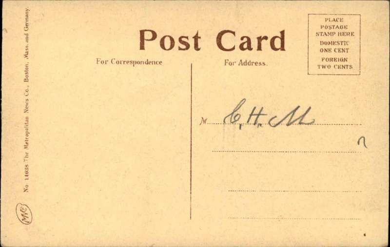 HOLYOKE MA Second Level Canal Flatiron Block c1910 Postcard