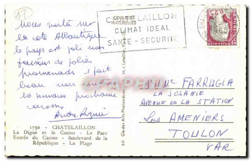 Chalelaillon - Remembrance - Old Postcard