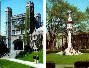 2~Postcards New Jersey PRINCETON UNIVERSITY Blair Tower~Mather Sun Dial~Students