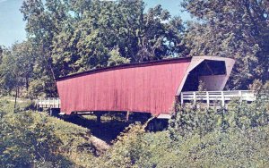 VINTAGE POSTCARD McBRIDE COVERED BRIDGE AT WINTERSET IOWA