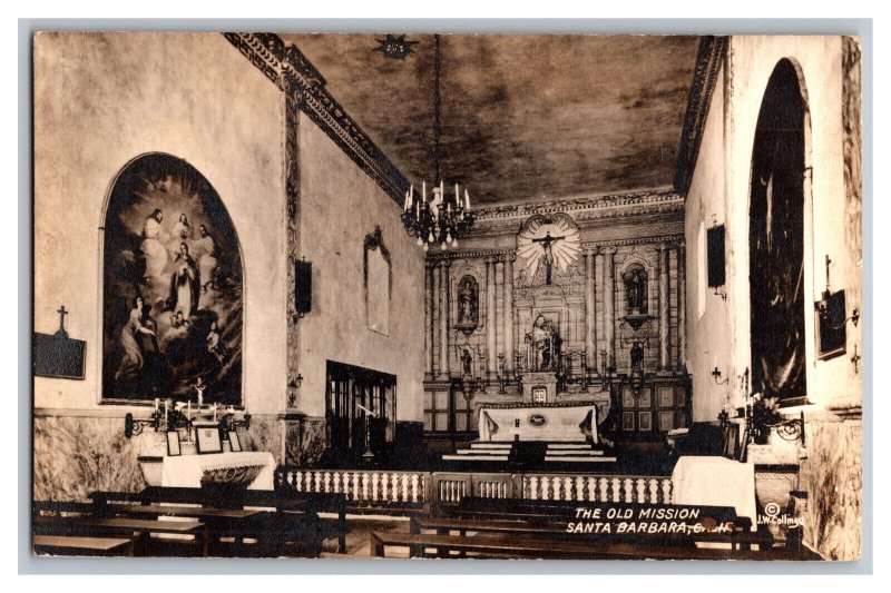 Postcard CA The Old Mission Santa Barbara Calif. California RPPC