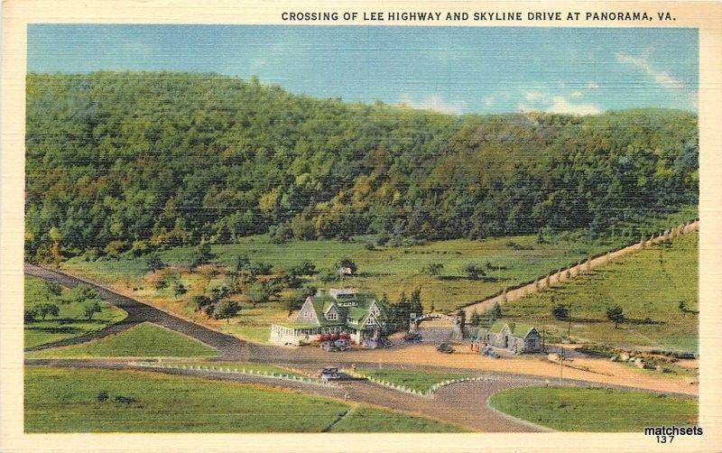 1940s Crossing Lee Highway Skyline Panorama Virginia Marken Bielfield 5513