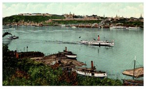 Quebec paddlewheeler Tadousac passing Quebec