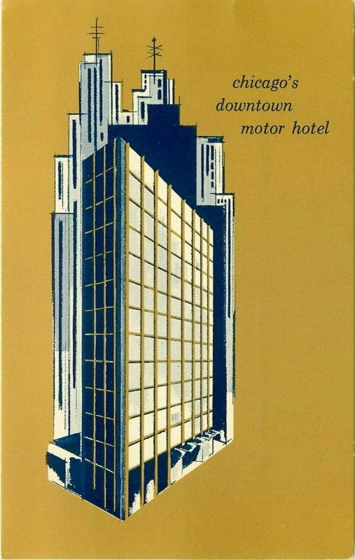 Chicago Downtown Motor Hotel IL Illinois Chicago House Postcard