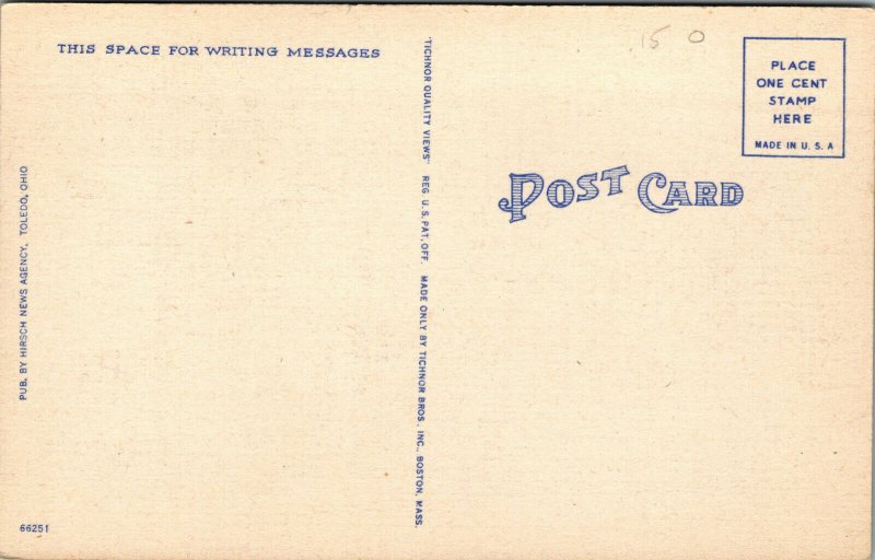 Vtg 1930's Toledo University Toledo Ohio OH Linen Postcard
