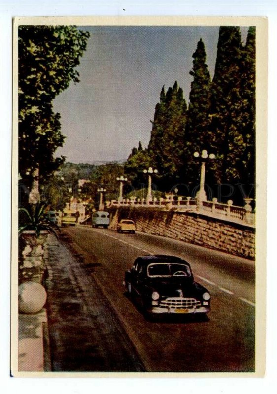 498565 USSR 1963 year Sochi Resort Avenue cars publishing house Izogiz postcard