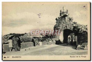 Old Postcard Biarritz Rocher De La Vierge