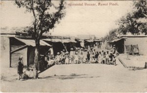 PC PAKISTAN, REGIMENTAL BAZAAR, RAWAL PINDI, Vintage Postcard (b43286)