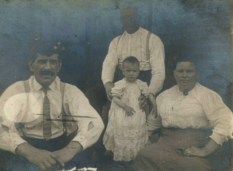 Elkhart Indiana 1907 Family Child Baby RPPC Photo Vintage Antique Postcard