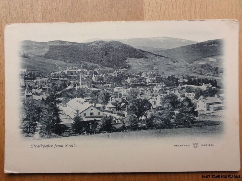 Ross & Cromarty STRATHPEFFER TOWN from South c1904 Old Postcard by W.R. & S.