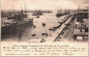 Egypt German War Squadron Port Said Vintage Postcard 09.36