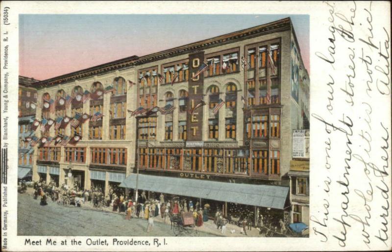 Providence RI The Outlet c1905 Postcard COPPER WINDOWS