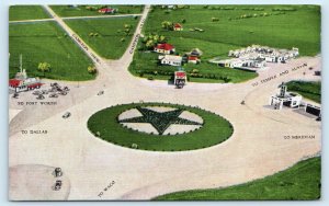 WACO, Texas TX ~ Aerial View WACO CIRCLE Where Highways Meet c1940s Postcard
