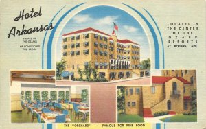 HOTEL ARKANSAS Ozark Resorts Rogers, AR Benton Co. 1958 Vintage Linen Postcard