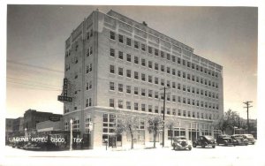 RPPC LAGUNA HOTEL Cisco, Texas Old Cars ca 1940s Vintage Postcard