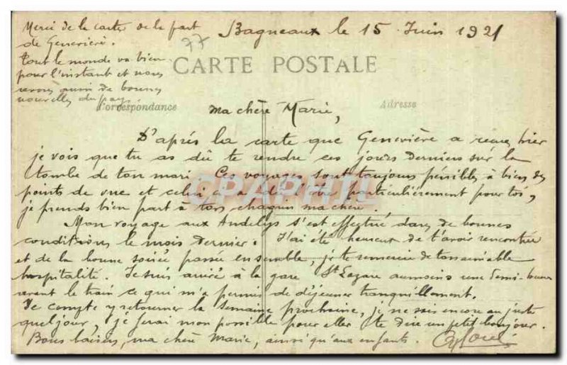 Old Postcard the castle Nemours