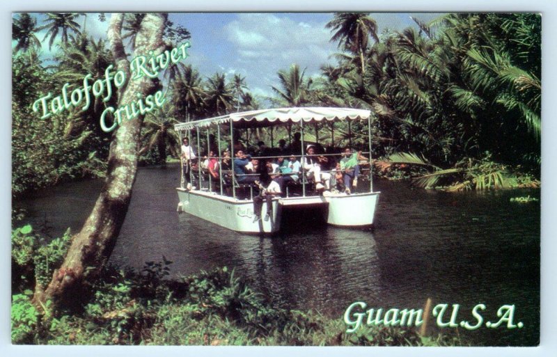 GUAM ~ Riverboat Cruise TALOFOFO RIVER Tropical Jungles Postcard
