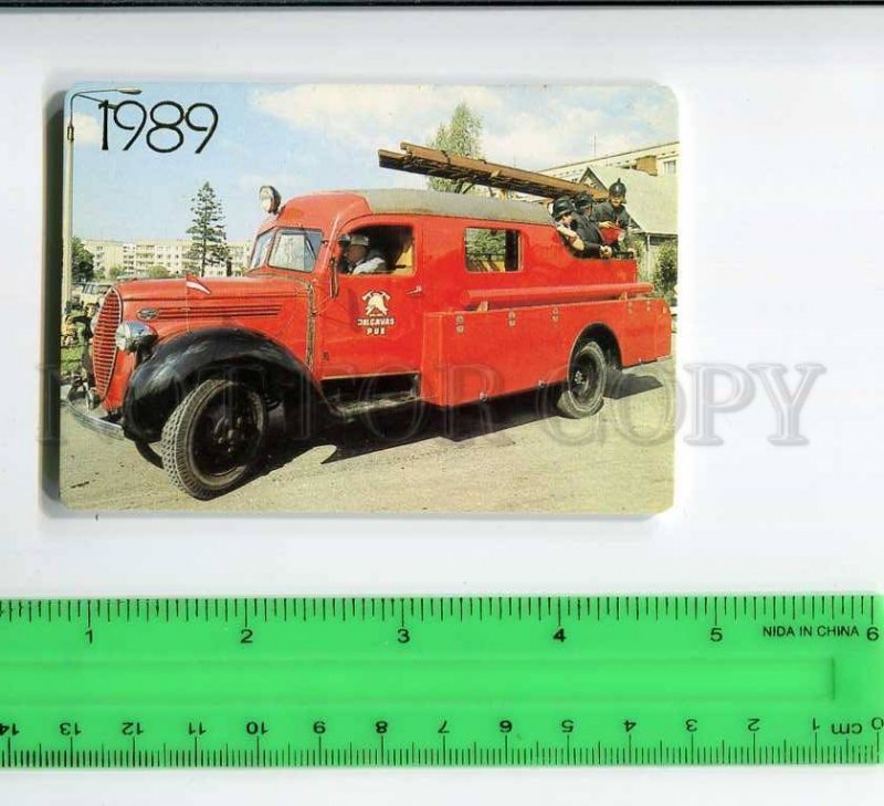 263818 LATVIA ADVERTISING antique Automobile Club fire engine Pocket 1989 