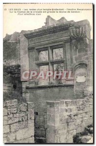 Old Postcard Les Baux The remains of a Protestant church