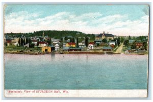 1905 Panoramic View River Lake Exterior Building Sturgeon Bay Wisconsin Postcard