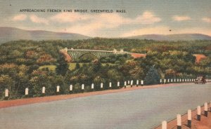 Vintage Postcard Approaching French King Bridge Greenfield Massachusetts MA