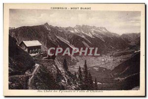 Old Postcard Chamonix Cottages Pyramids and Chamonix Valley