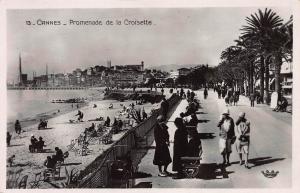 Promenade de la Croisette, Cannes, France, Early Real Photo Postcard, Unused