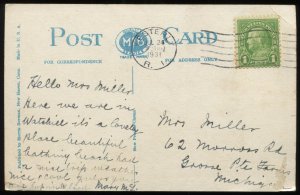Fort Mansfield Road, Watch Hill, RI. Rhode Island. 1931 Morris Berman postcard