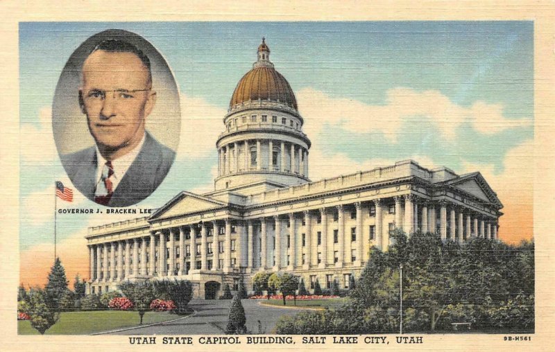 3~Postcards SALT LAKE CITY, Utah UT ~ STATE CAPITOL~Governor Lee, SEAL & FLAG