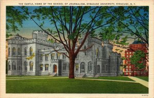 Castle Home School Jounalism Syracuse University New York NY Linen Postcard VTG  