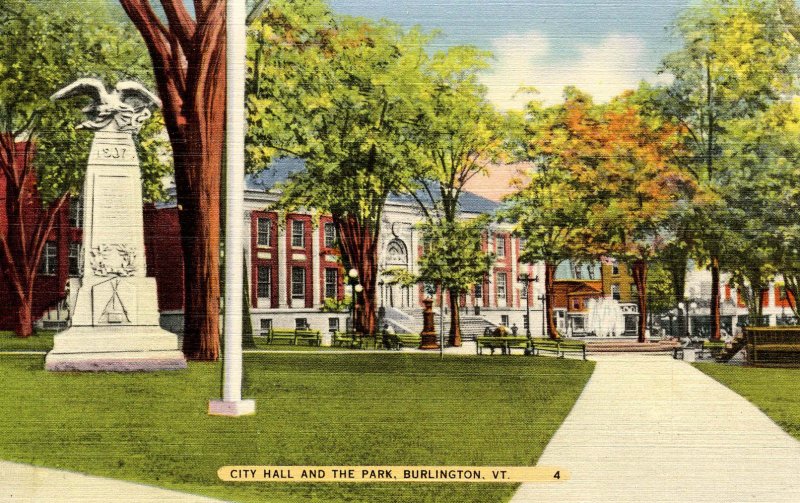 VT - Burlington. City Hall and the Park