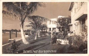 Miami Beach Florida Southern Sands Apts and Hotel Real Photo Postcard AA83742