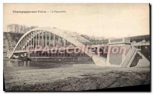 Old Postcard Champagne sur Seine The bridge Gateway