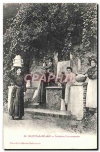 Old Postcard Folklore Salies de Bearn Fontaine Larroumette