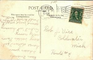 Coldwater Michigan~Watson Woods~Snowbanks on Creek~1908 Handcolored Postcard 