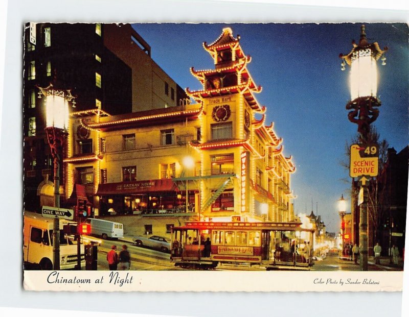 Postcard San Francisco's Chinatown at Night California USA