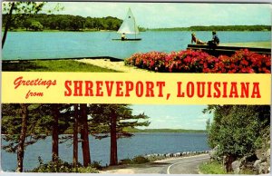 Postcard BOAT SCENE Shreveport Louisiana LA AK8040