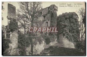 Postcard Ancient Ruins Clisson Chateau du Donjon