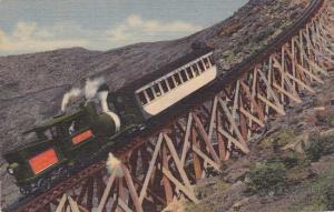 Mt Washington Cog Railway at Jacob's Ladder White Mountains New Hampshire Linen