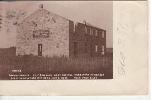 KS   PAWNEE  1st  CAPITOL TERRITORY 1907 postcard