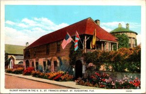 Florida St Augustine St Francis Street Oldest House In The U S Curteich