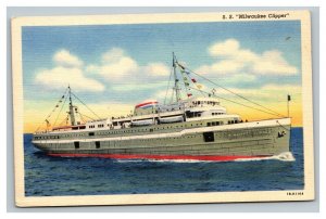 Vintage 1940's Postcard Passenger Ship SS Milwaukee Clipper Muskegon Michigan