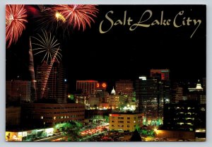1995 SALT LAKE CITY Fireworks 'Rent Jeff Goldblume Movies' VTG 4x6 Postcard 1551