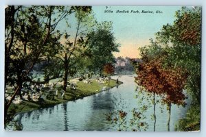 Racine Wisconsin Postcard Horlick Park River Lake Exterior c1911 Vintage Antique