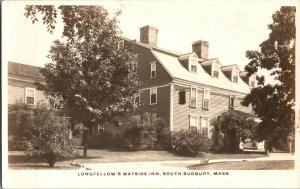 RPPC Longfellow's Wayside Inn, South Sudbury MA Vintage Postcard I44